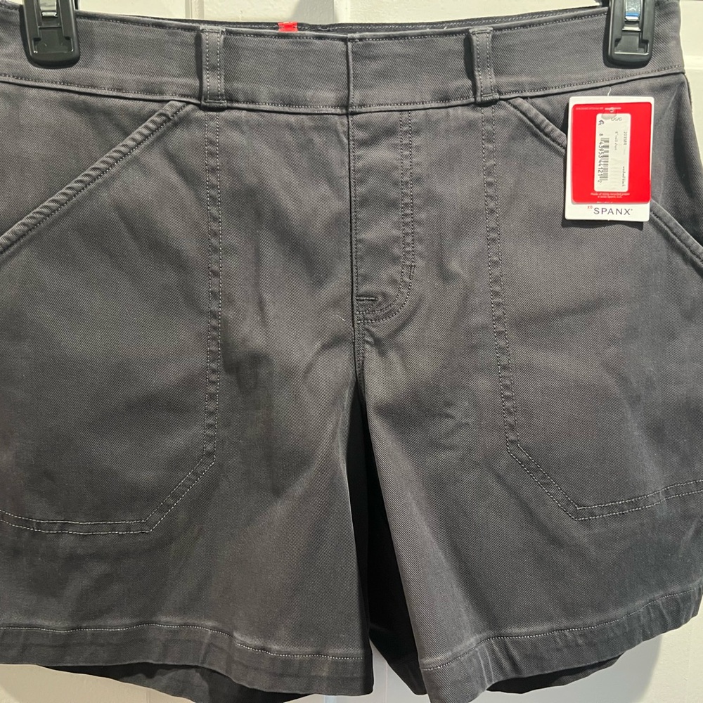 SPANX Gray Cargo Shorts with Belt Loops